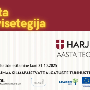 Kes on Harjumaa tervise edendaja? ❤️
Aita tunnustada inimest, kes on oma tegevusega mõjutanud teiste tervisekäitumist või tõstnud teadlikkust ning aidanud muuta keskkonda tervisesõbralikumaks. 
Esita kandidaat "Harjumaa Aasta Tegija 2025" konkursi Aasta Tervisetegija kategoorias! Lisainfo ja esitamine: https://www.heak.ee/harjumaa-aasta-tegija/harjumaa-tervisetegija/